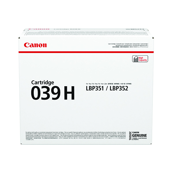 Canon 039H Black Toner Cartridge High Capacity 0288C001