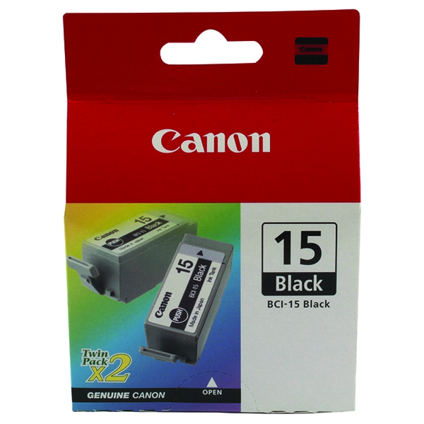 Canon BCI15BK Black Ink Tank (Pack of 2)