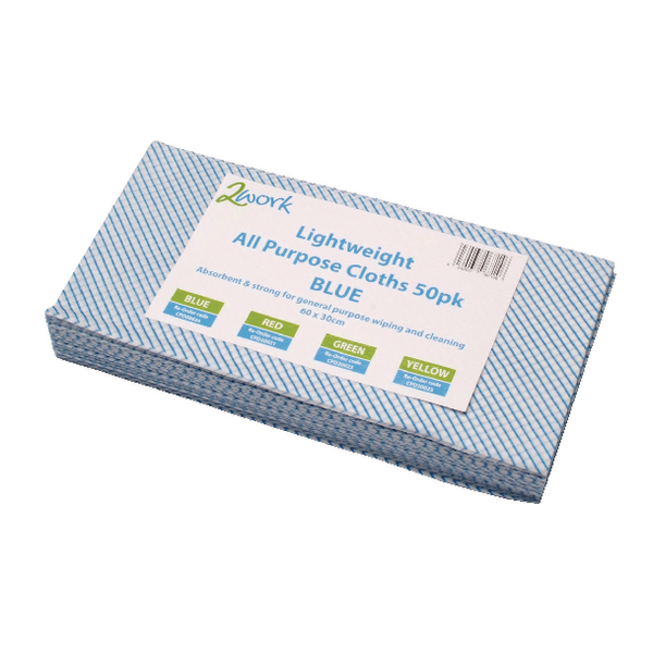 Lightweight All Purpose Cloth Blue [Pack of 50]