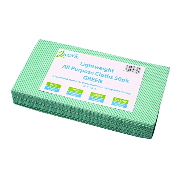 Lightweight All Purpose Cloth Green [Pack of 50]