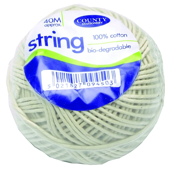 County String Ball Medium Cotton 40m [Pack of 12]