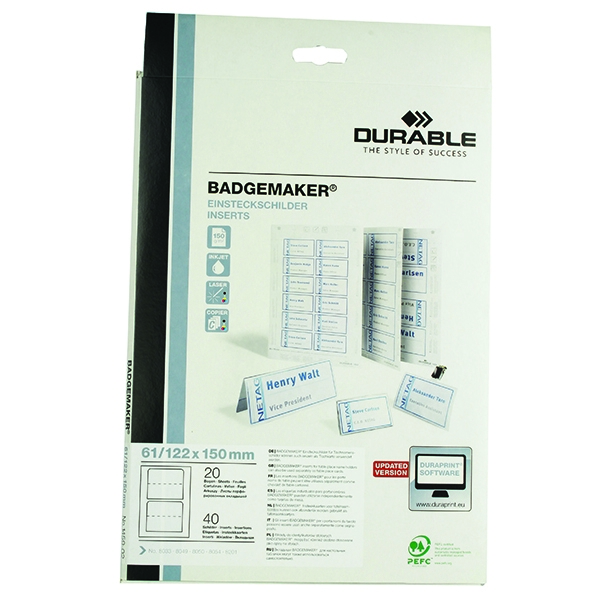 Badgemaker Inserts 61x150mm [Pack of 40]