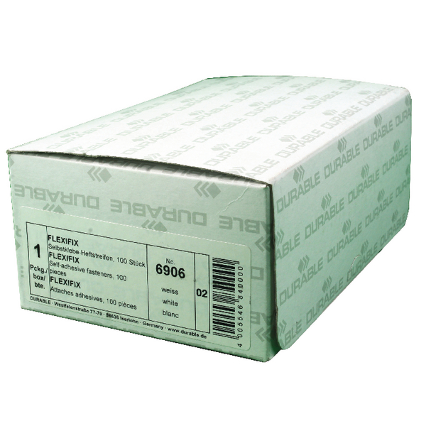 Durable Flexifix Self Adhesive 8cm Fastener [Pack of 100]