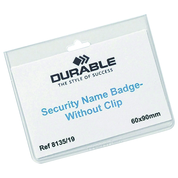 Durable Security Badge No Clip 60x90mm [Pack of 20]
