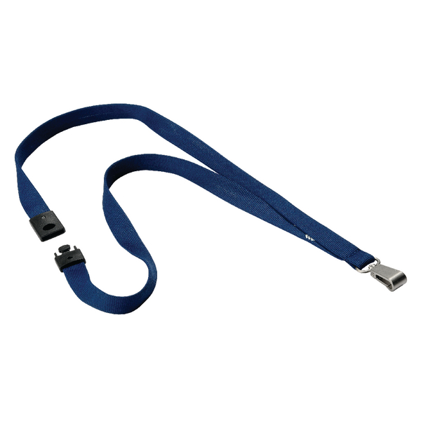 Durable Textile Lanyard with Snap Hook 15mm Midnight Blue