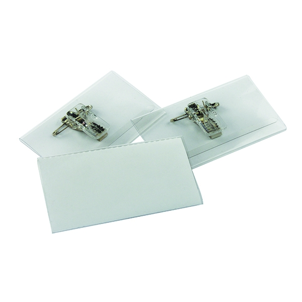 Durable Badge 40x75mm Combi Clip Name [Pack of 50]
