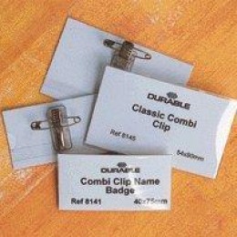 Durable Badge 40x75mm Combi Clip Name [Pack of 50] alternative image 3
