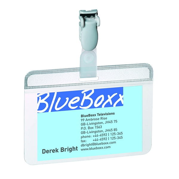 Durable Badge 54x90 Name Self Laminating Clear [Pack of 25]