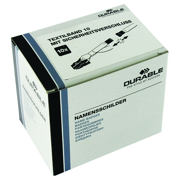 Durable Textile Badge Necklace Grey [Pack of 10]