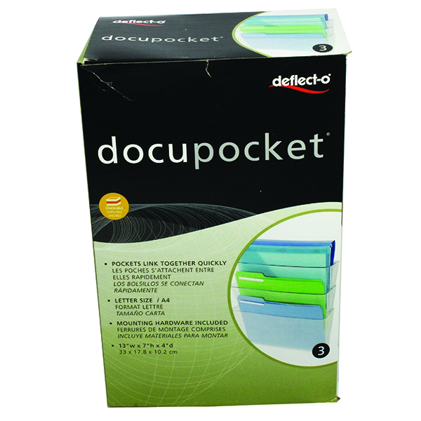 Deflecto Link Wall Pocket A4 Clear [Pack of 3]