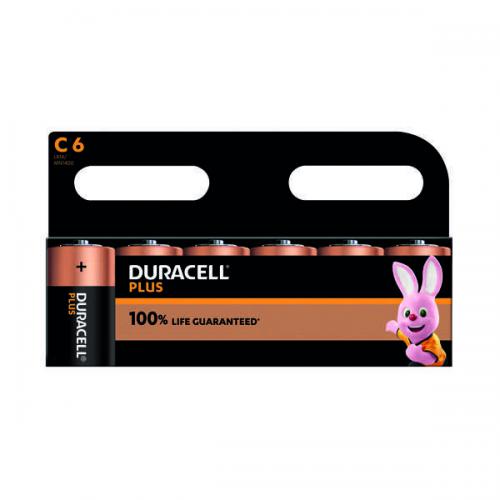 Duracell Plus C Battery Alkaline 100% Life [Pack of 6]