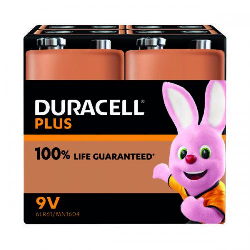 Duracell Plus 9V Battery Alkaline [Pack of 4]
