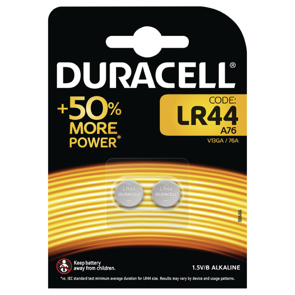 Duracell LR44 Button Batteries [Pack of 2]