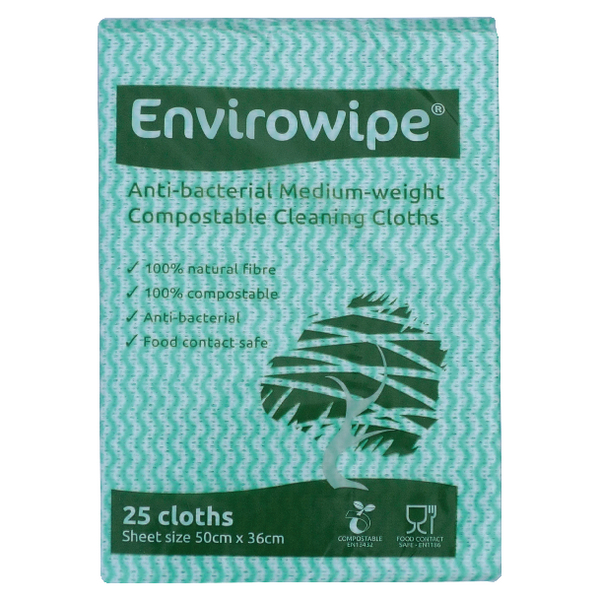 Envirowipe Antibacterial Cleaning Cloths Green [Pack of 6]