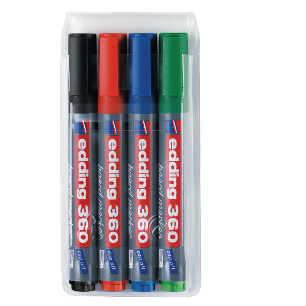 Edding 360 Drywipe Assorted Marker [Pack of 4]