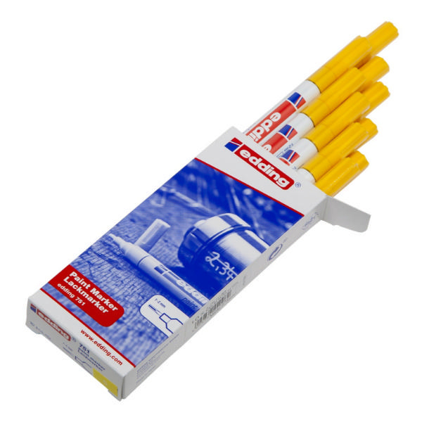 Edding 751 Paint Marker Yellow [Pack of 10]