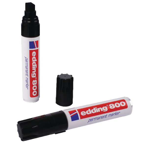 Edding 800 Extra Large Chisel Tip Permanent Marker Black [Pack of 5]