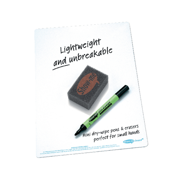 Show-Me Drywipe Board A4 Plain [Pack of 100]