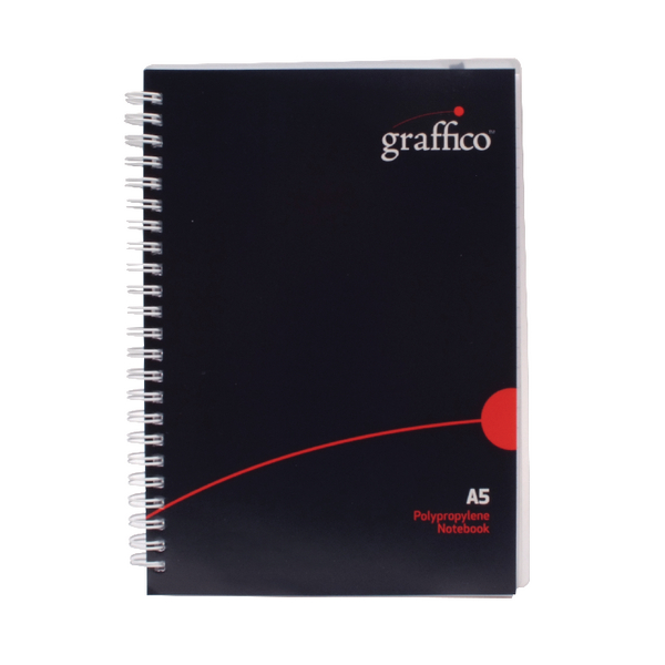 Graffico Twin Wire Polypropylene A5 Notebook 140 Pages