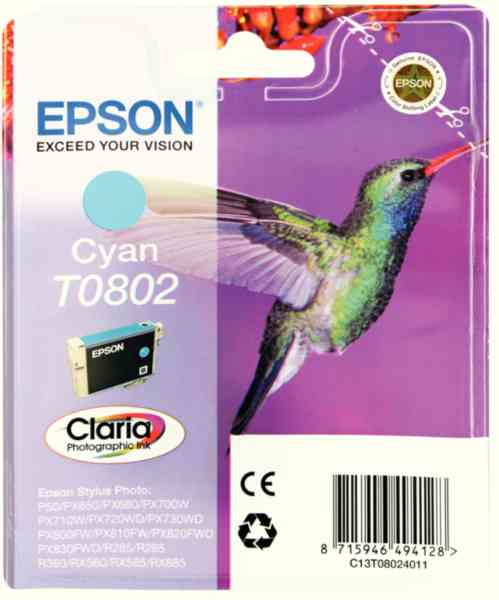 Epson T080240 Cyan Cartridge