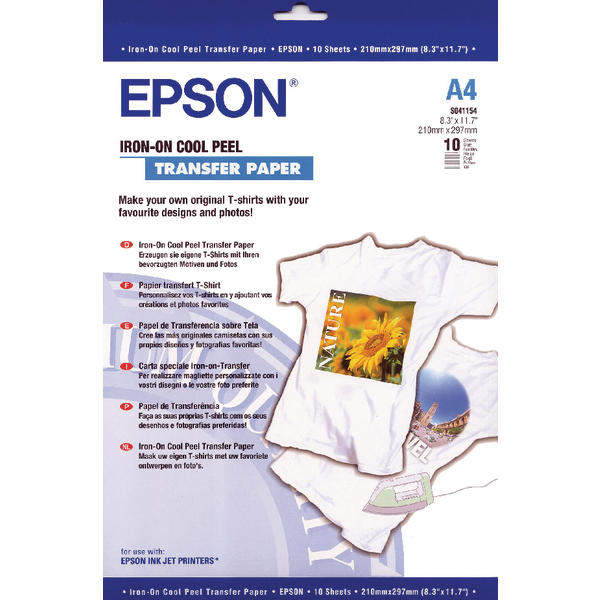 Epson S041154 Iron and Peel T-Shirt Media [Pack of 10]