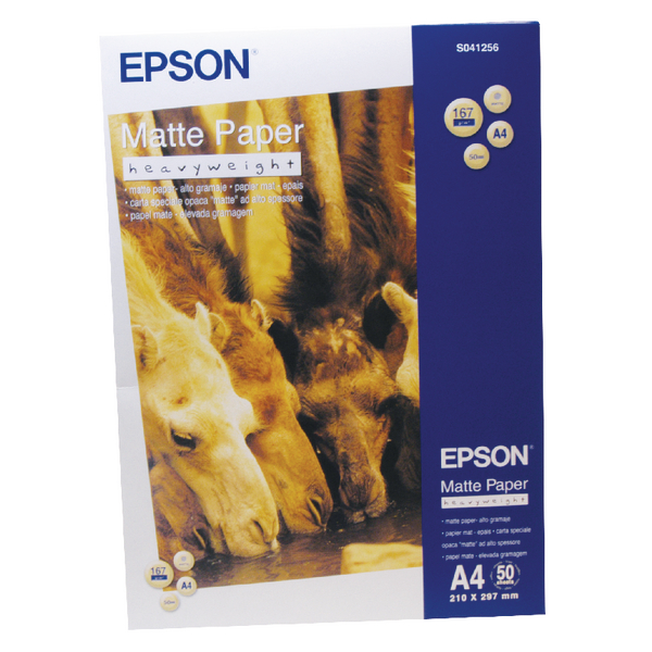 Epson S041256 Matte Heavyweight Paper [Pack of 50]