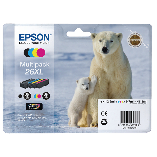 Epson T263640 High Capacity Pack of Four Ink Cartridge