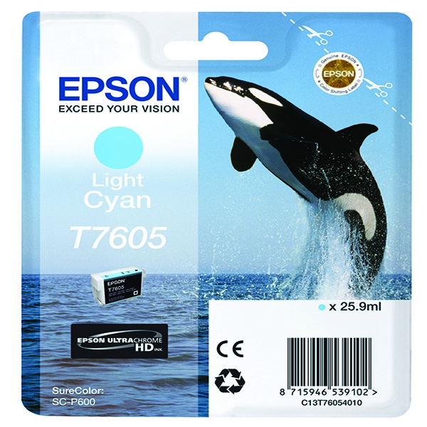 Epson T7605 Light Cyan Ink Cartridge C13T76054010 / T7605