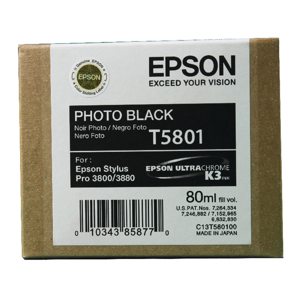 Epson T580100 Photo Black Ink (80ml)