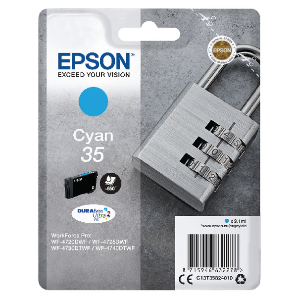 Epson Singlepack Cyan 35 DURABrite Ultra Ink