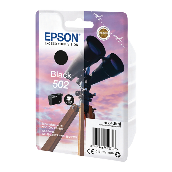 Epson Singlepack 502 Ink Black C13T02V14010