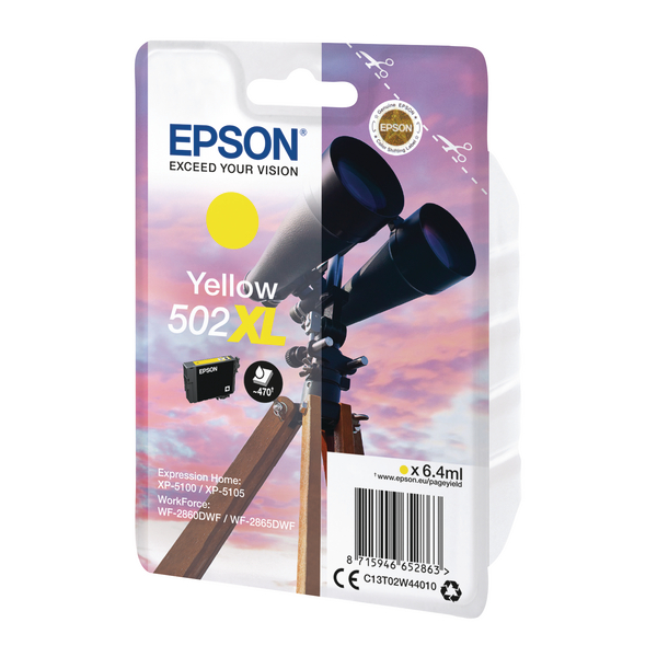 Epson Singlepack 502XL Ink Yellow C13T02W44010