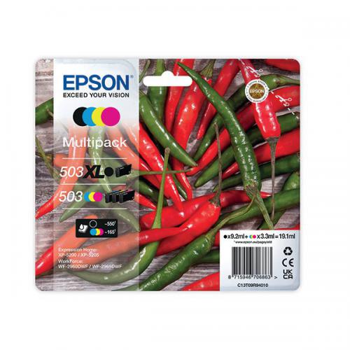 Epson 503 Inkjet Multipack XL High Yield Black/Standard CMY C13T09R94010