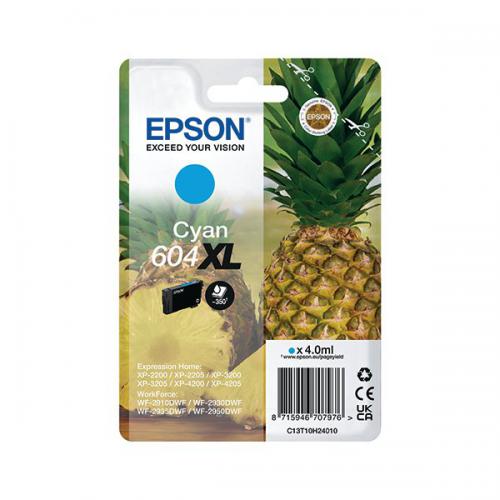 Epson 604XL High Capacity Cyan Original Ink Cartridge C13T10H24010
