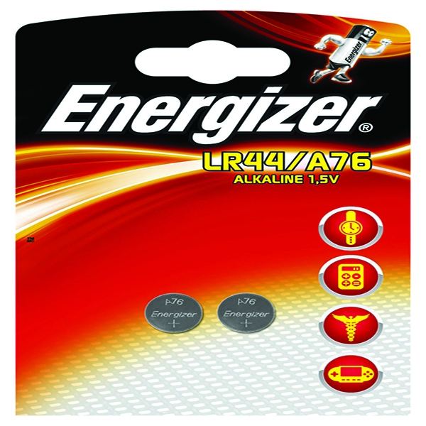 Energizer Alkaline Batteries LR44, A76 [Pack of 2]