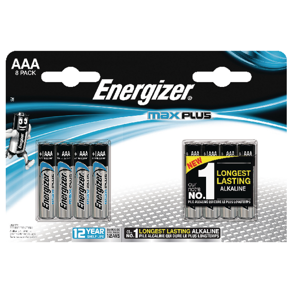 Energizer Max Plus AAA Batteries [Pack of 8]