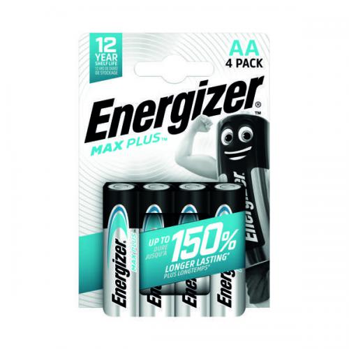 Energizer Max Plus Alkaline AA Battery [Pack of 4]