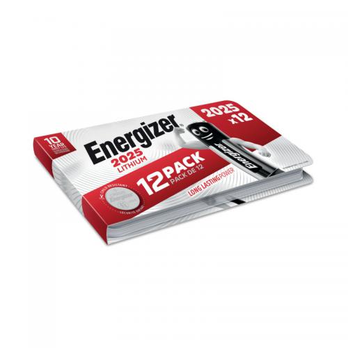 Energizer Lithium 2025 Coin Cell Battery [Pack of 12]