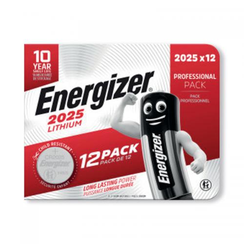 Energizer Lithium CR2025 Coin Cell [Pack of 12]