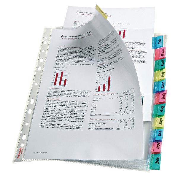 Esselte Index Pockets 12 Tab Assorted