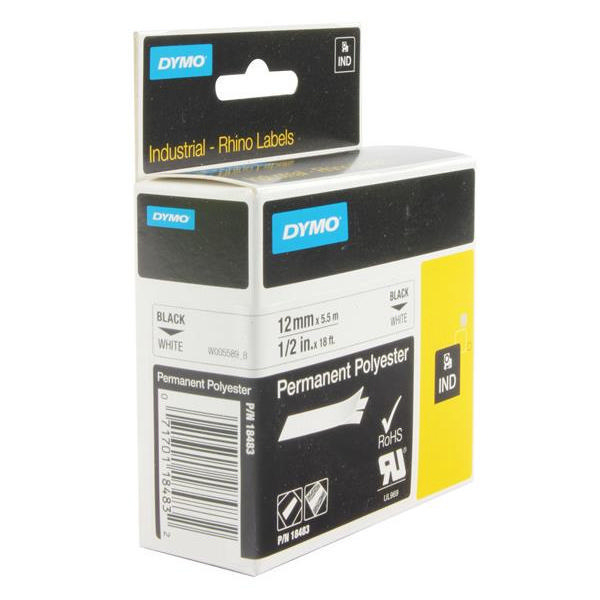 Dymo Tape Polyester White 12mm
