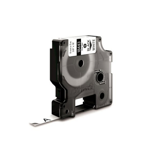 Dymo Tape Vinyl Black on White 9mm