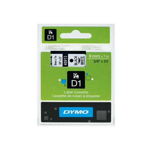 Dymo D1 Labels 9mm Black on White