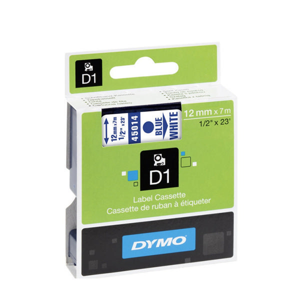 Dymo D1 Labels 12mm Blue on White