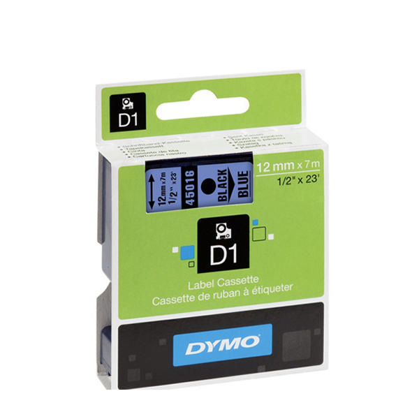 Dymo D1 Labels 12mm Black on Blue