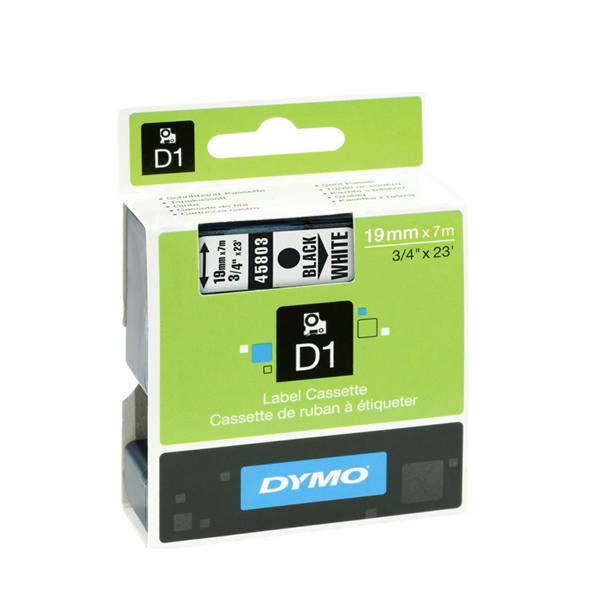 Dymo D1 Labels 19mm Black on White