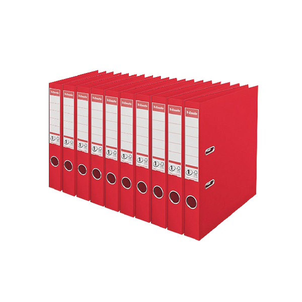 Esselte A4 Lever Arch File PVC 50mm Red [Pack of 10]