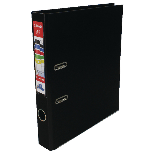 Esselte A4 Lever Arch File PVC 50mm Black [Pack of 10]