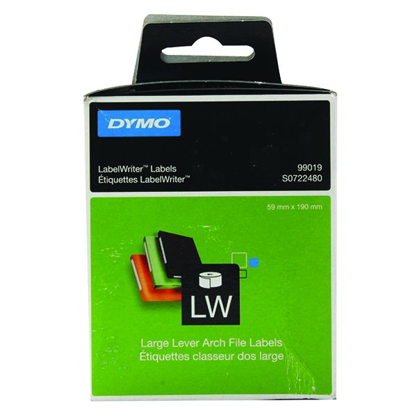 Dymo Lever Arch File Large Labels 59x190mm Permanent [Pack of 110]