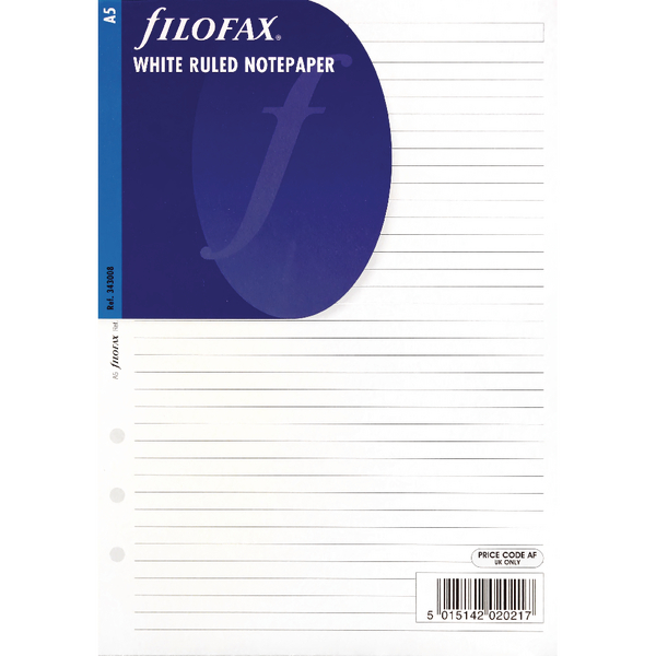 Filofax A5 Ruled Paper Refill